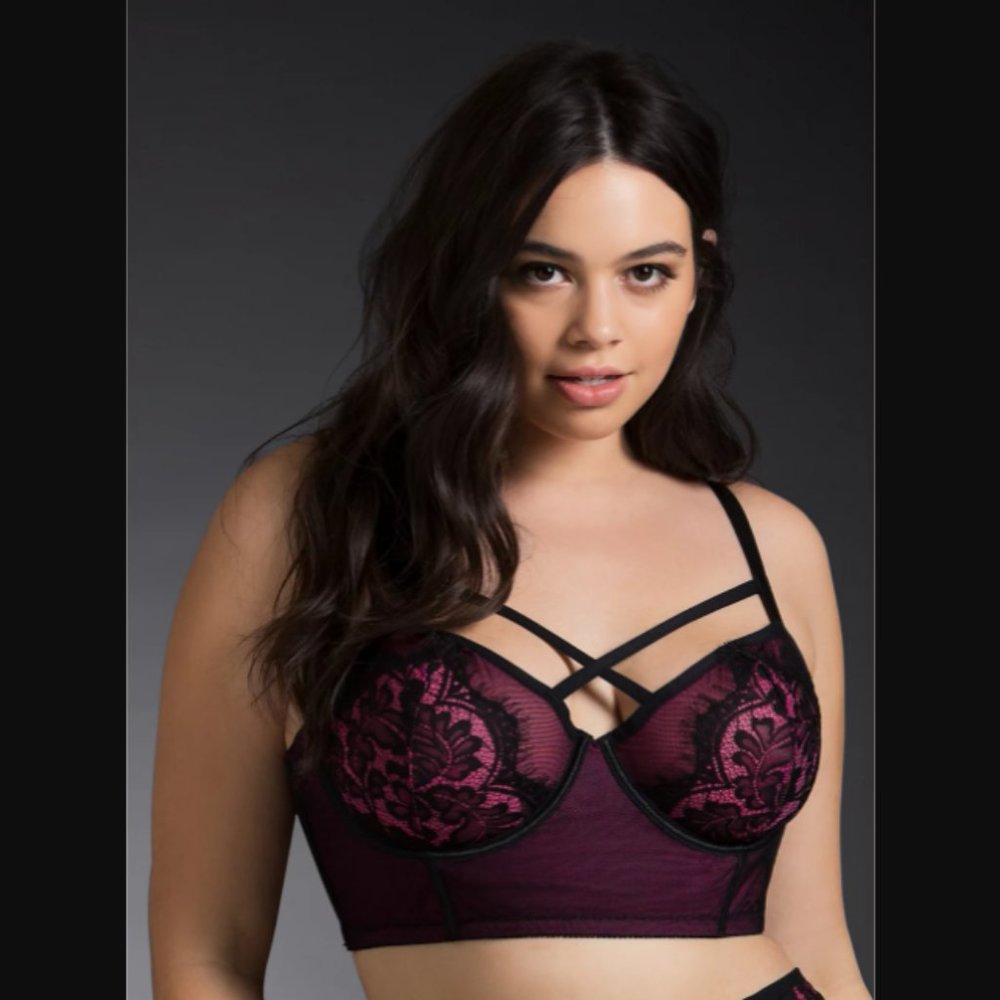 Torrid Strappy Mesh Lace Long Line Bra